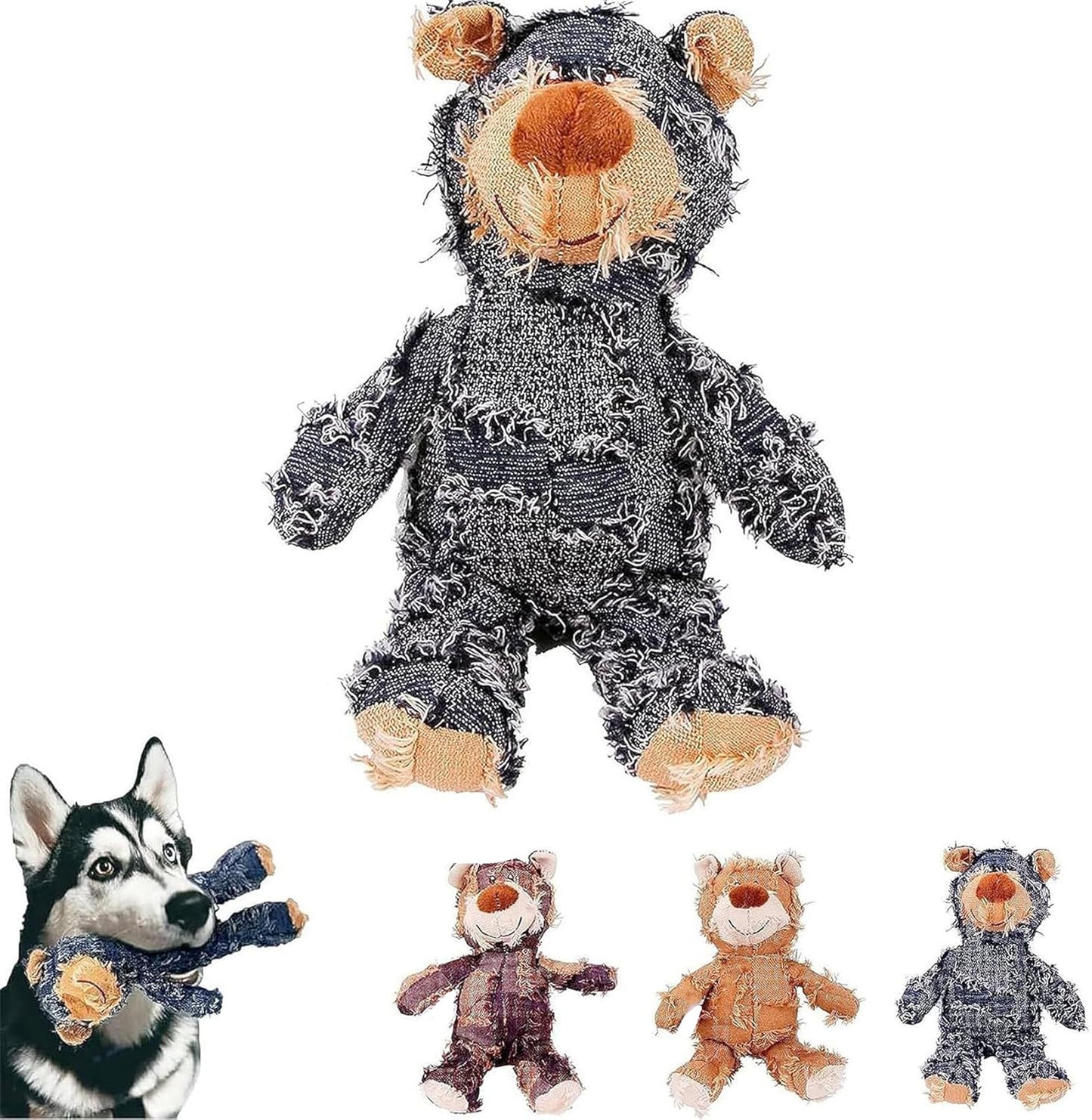 Indestructible Robust Bear, 2024 New Indestructible Squeaky Toys For Dogs, Durable Squeaky Dog Toys For Heavy Chewers, Interactive Dog Toys